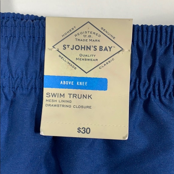 Saint Johns Bay Men’s Navy Blue Swim Trunks Medium - Picture 10 of 10